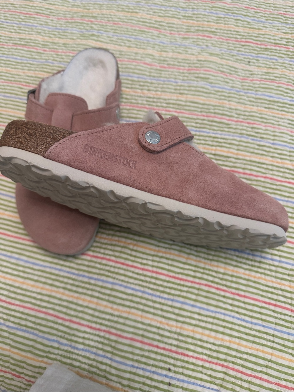 Birkenstock Kids Dusty Rose Suede Clog with Cork Midsole